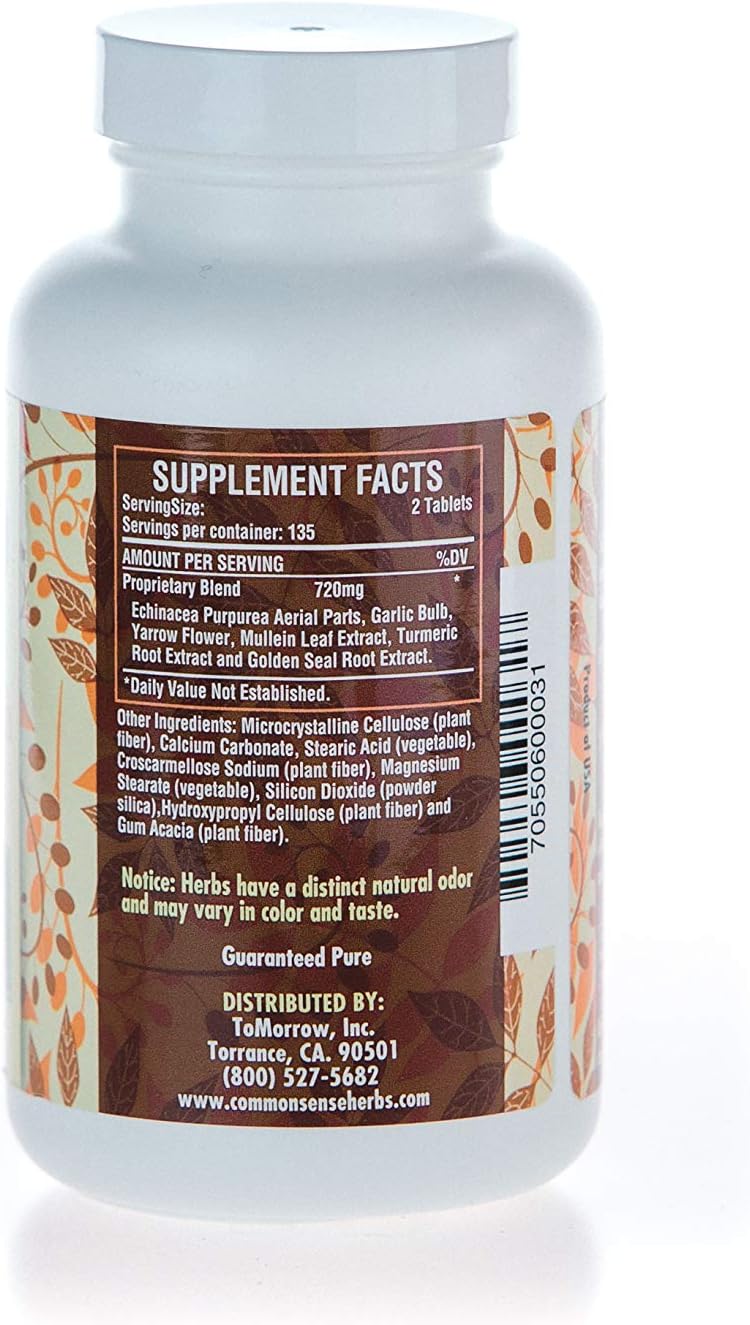 Common Sense Herbal Products Lymphatic Health: Immune Support (120 Tablets) - görsel 2