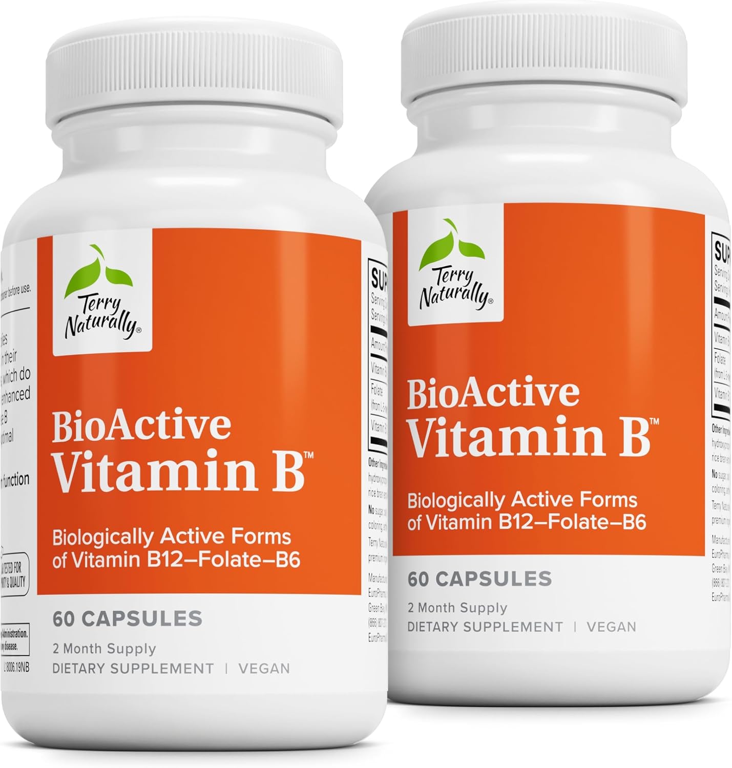 Terry Naturally BioActive Vitamin B - Heart & Nervous System Support - 120 Capsules (Pack of 2) - görsel 1