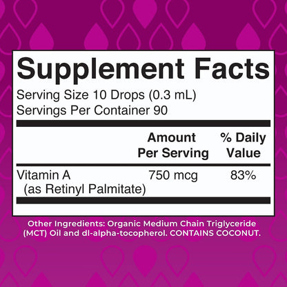MARYRUTH'S Organics USDA Organic Vitamin A Liquid Drops, 1 oz