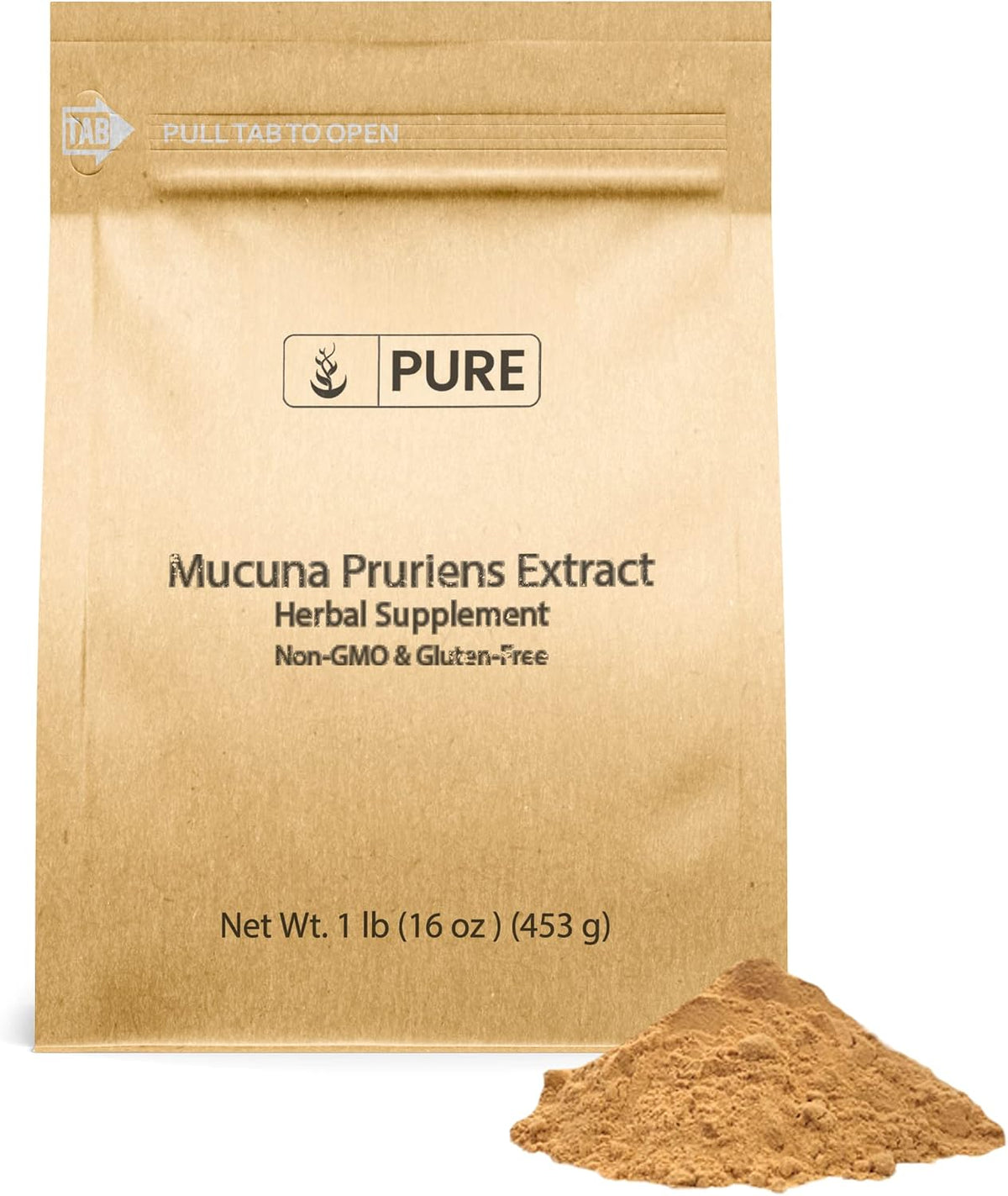 PURE ORIGINAL INGREDIENTS Mucuna Pruriens (454g) Pure and Natural, Non-GMO, Gluten-Free - görsel 1