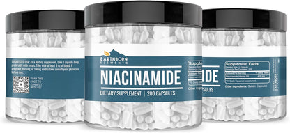 Earthborn Elements Niacinamide (Vitamin B3), Capsules, No Magnesium Fillers, No Flush