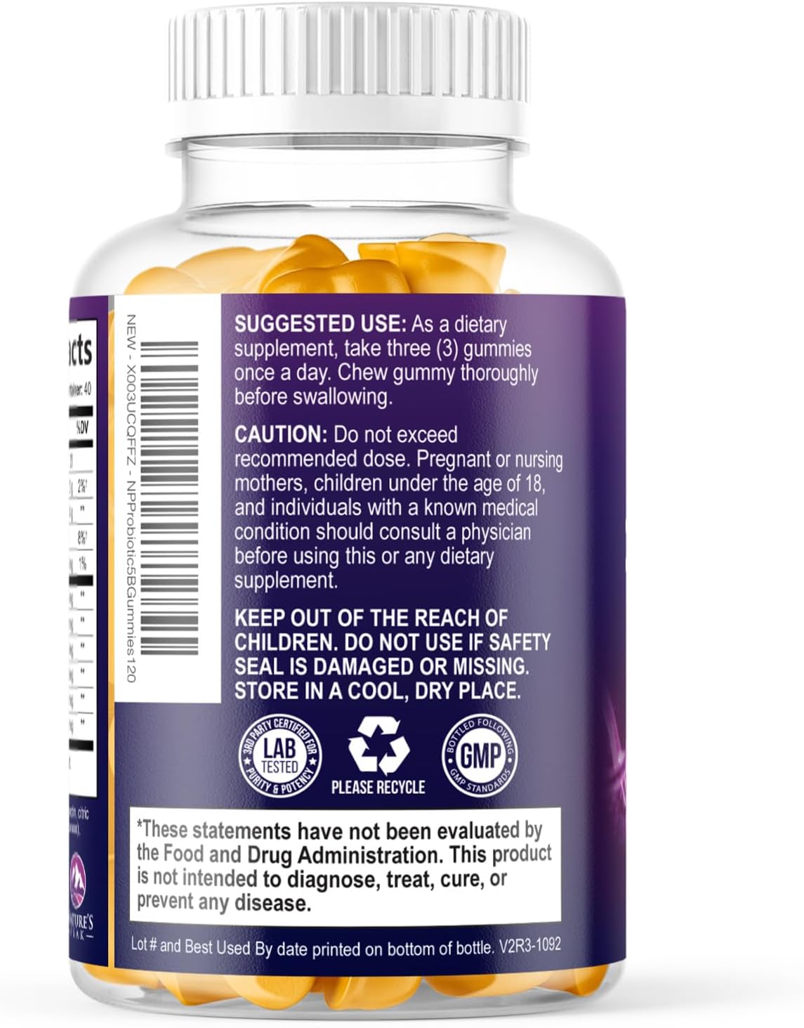 Probiotic Gummies - 6 Premium Probiotic Strains - Daily Gut Health Supplement for Women, Men & Teenagers - 120 Gummies - görsel 8