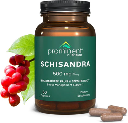 Schisandra - Herbal Food Supplement for Liver Health & Stress Resilience - No Artificial Colours - Non-GM, Vegan & Gluten-Free - 60 Capsules (60 Servings)