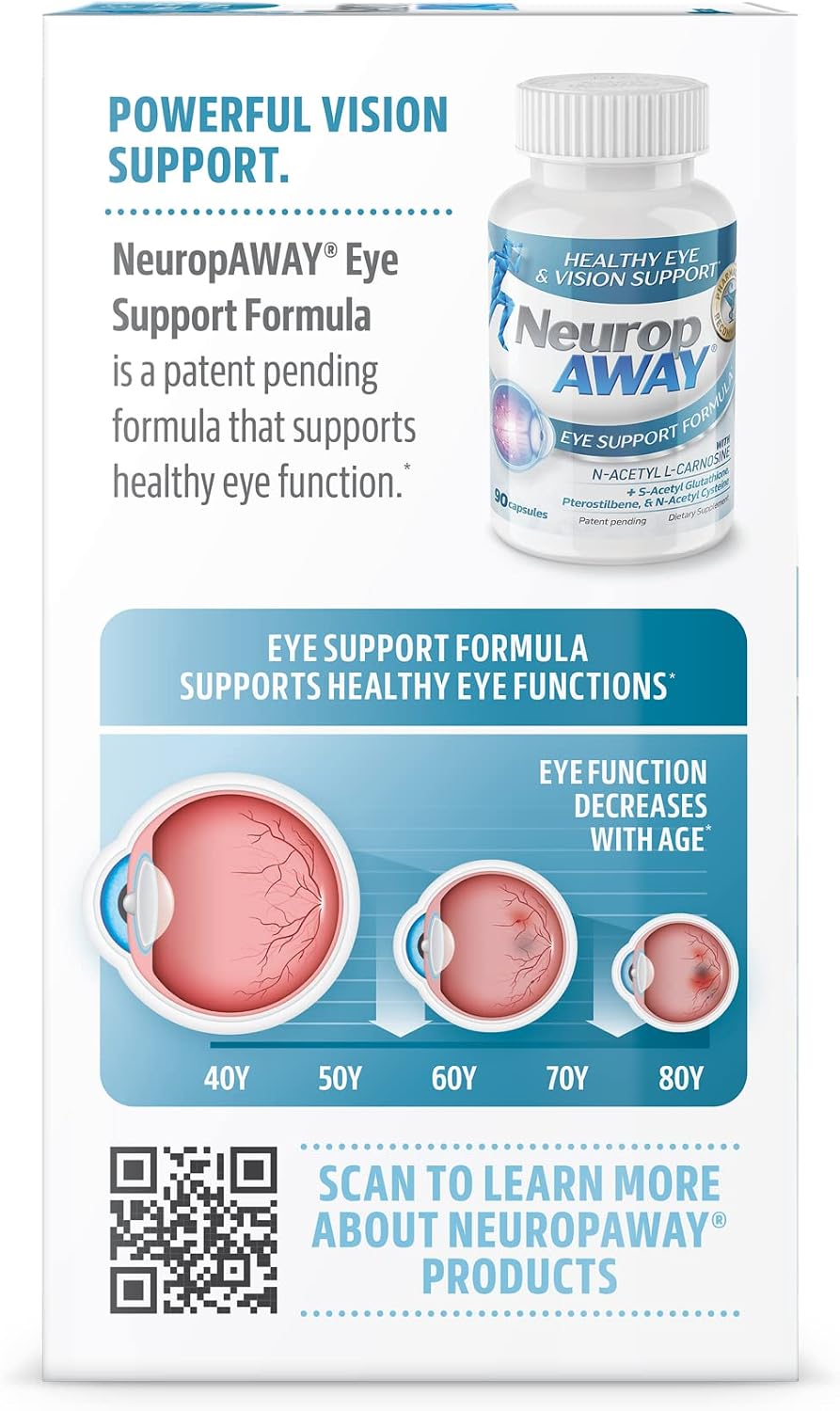 NeuropAWAY Eye Support - 90 Capsules with Lutein, Zeaxanthin, N-Acetyl L-Carnosine & More - görsel 2
