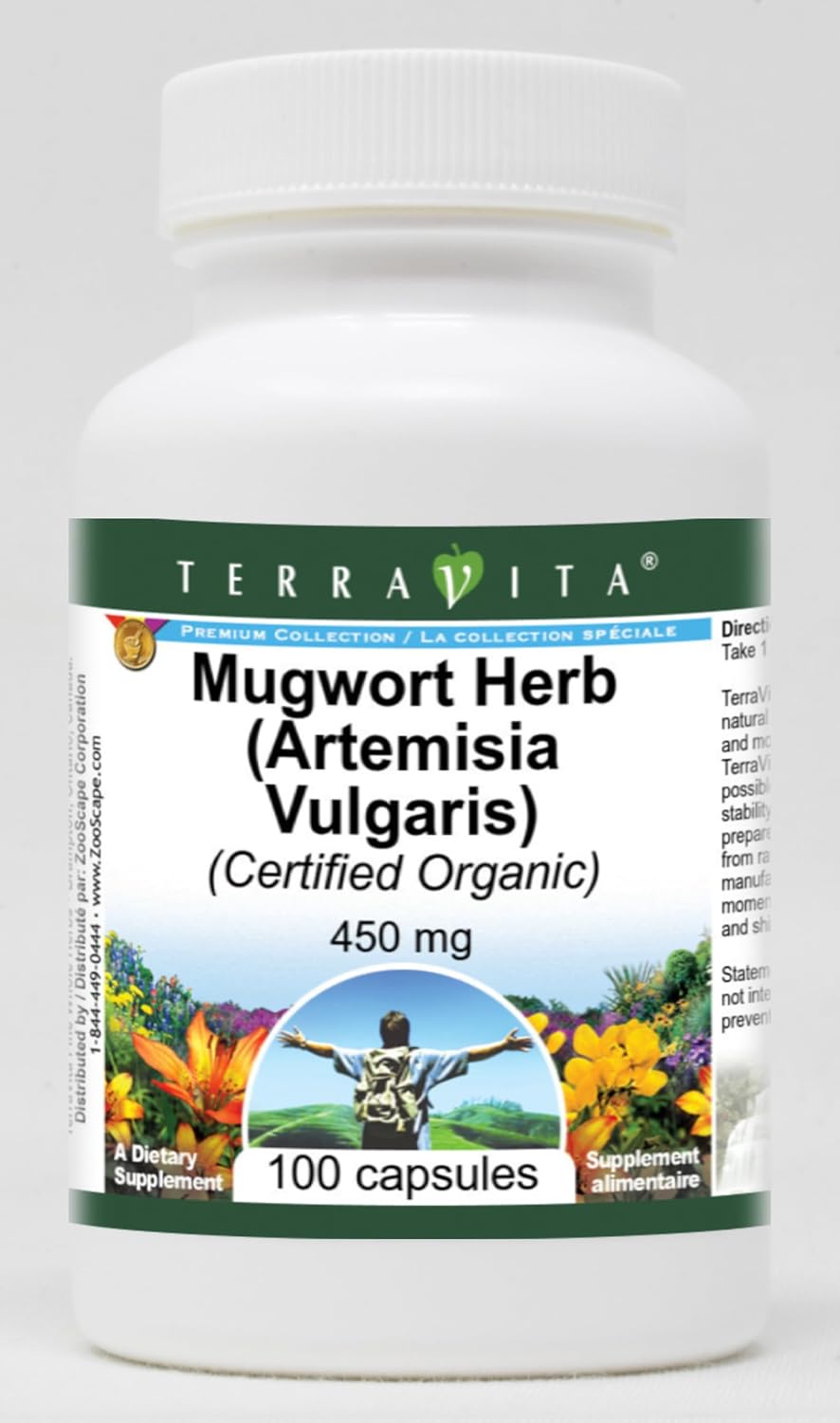 Mugwort Herb (Artemisia Vulgaris) (Certified Organic) - 450 mg (100 Capsules, ZIN: 517772) - 3 Pack - görsel 1