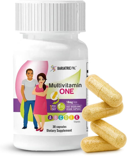 BariatricPal Multivitamin ONE - 1 Daily Capsule with 18 mg Iron - 30 Capsules