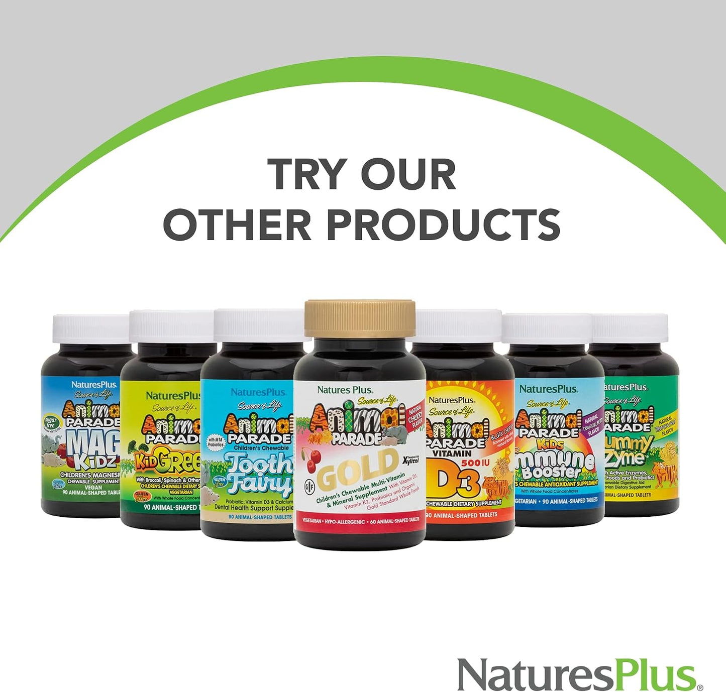 Nature's Plus Animal Parade KidGreenz, Tropical Fruit Flavour – 90 Chewable Tablets - görsel 8