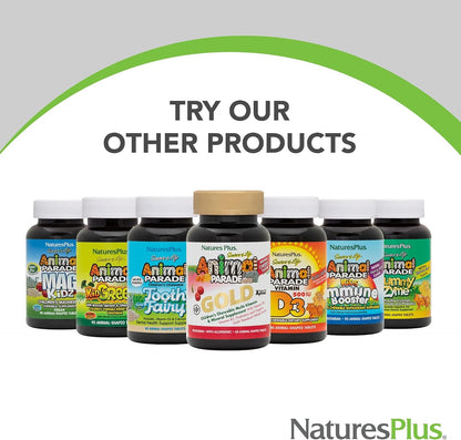 Nature's Plus Animal Parade KidGreenz, Tropical Fruit Flavour – 90 Chewable Tablets