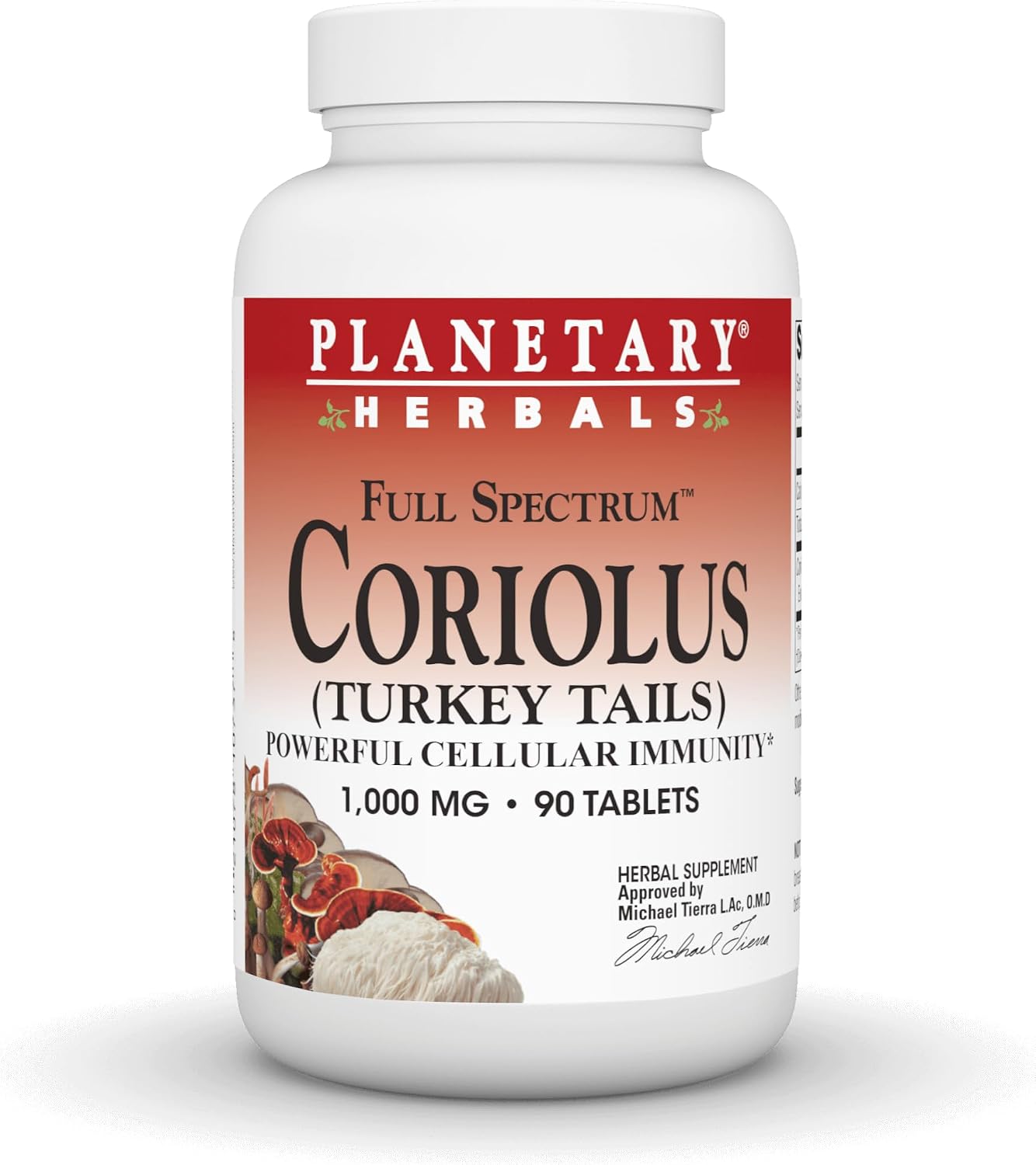 Planetary Herbals Coriolus Full Spectrum 1000mg - 90 Tablets - görsel 1