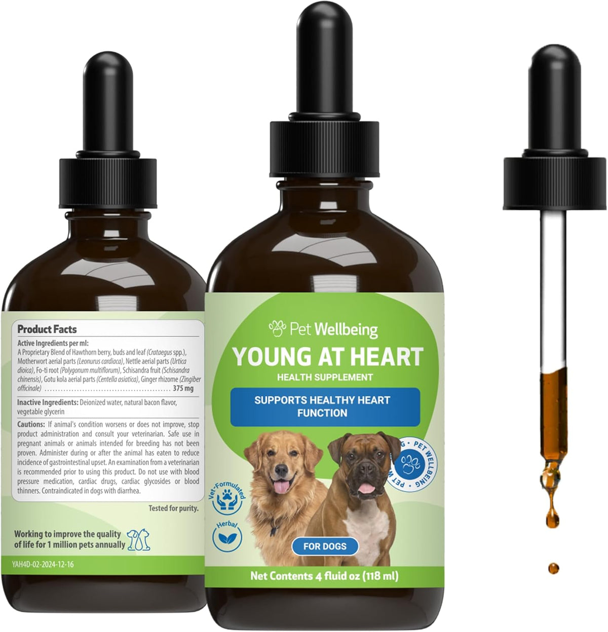 Pet Wellbeing Young at Heart for Dogs – Senior Heart Health Support, 120 ml - görsel 1