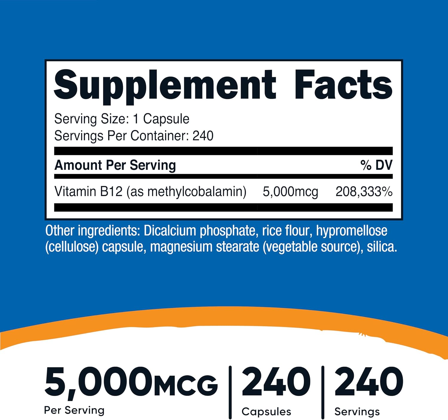 Nutricost Vitamin B12 (Methylcobalamin) 5000µg - 240 Vegetarian Capsules, Non-GM, Gluten-free - görsel 2