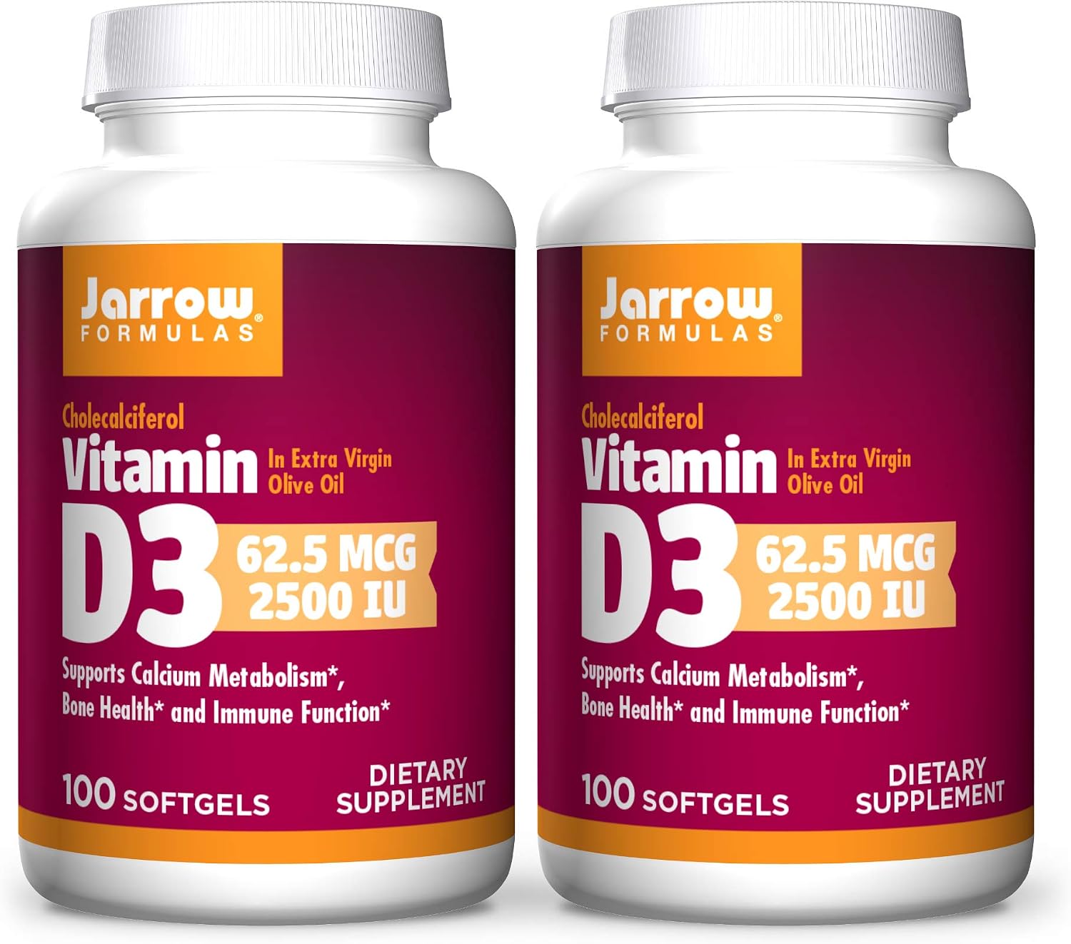 Jarrow Formulae Vitamin D3 2500 IU, 200 Softgels – Bone & Immune Support - görsel 1