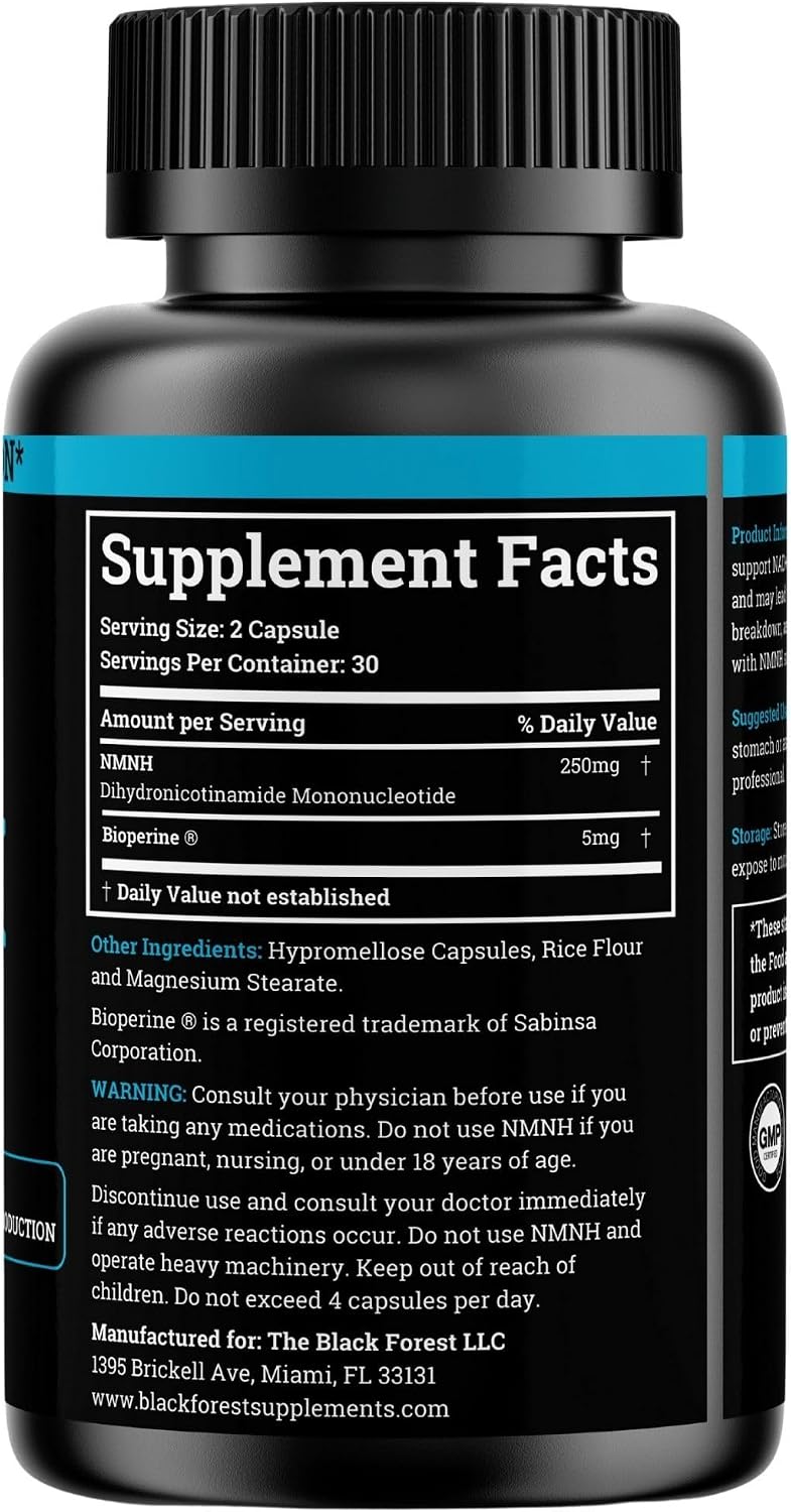 NMNH Supplement 250mg - Pure Dihydro-Nicotinamide Mononucleotide with BioPerine® - görsel 2