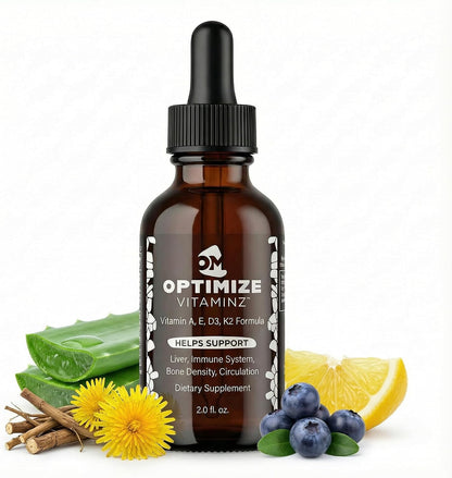 Optimise Vitaminz Liquid Vitamin D3 K2 Drops with Dandelion Root and Bilberry