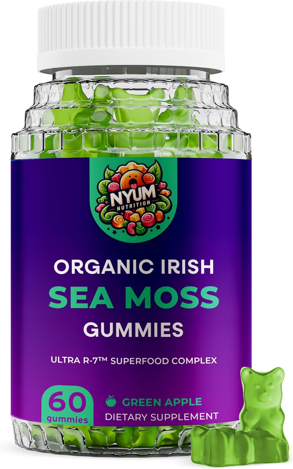 Ultra R-7 Organic Irish Sea Moss Gummies - Green - görsel 1