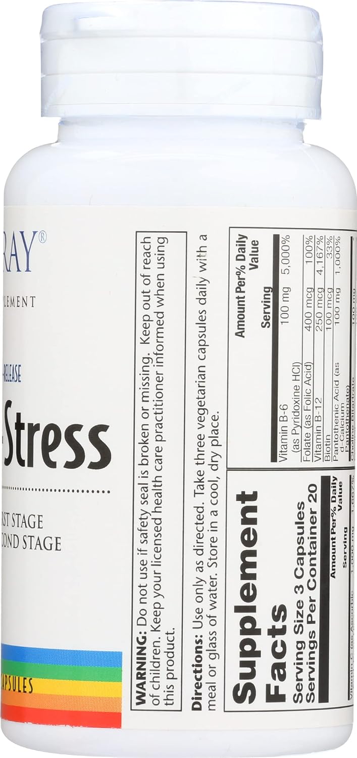 Solaray Mega B Stress Two Stage, 60 Veg Capsules - görsel 7