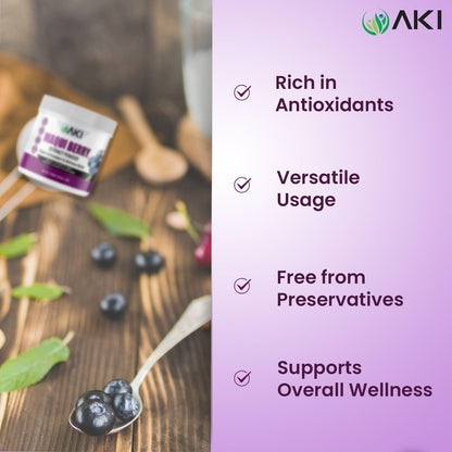 AKI Maqui Berry Extract Powder – Wild Harvested from Patagonia, Freeze-Dried Superfruit, 150g
