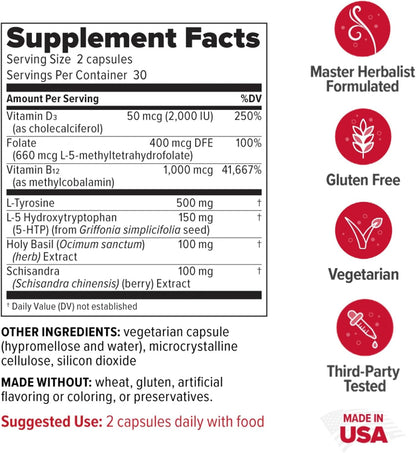 Redd Remedies in Joy, to Support a Positive Mood and Emotional Resilience, 60 Vegetarian Capsules