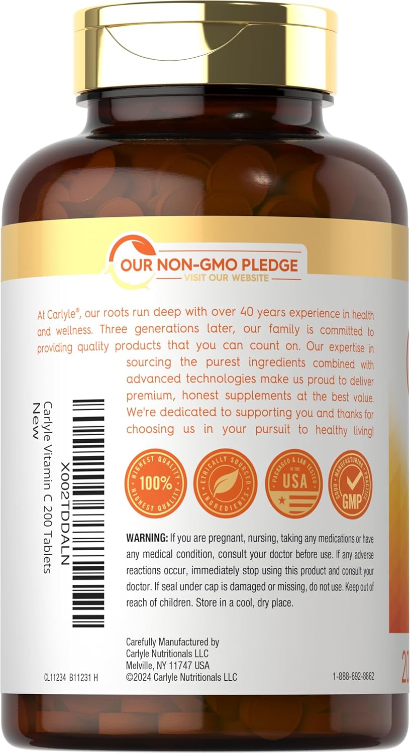 Carlyle Vitamin C 500mg with Rose Hips – 200 Tablets - görsel 3