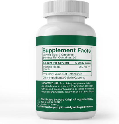 Pure Original Ingredients Kudzu Root (100 Capsules) – Always Pure, No Additives or Fillers