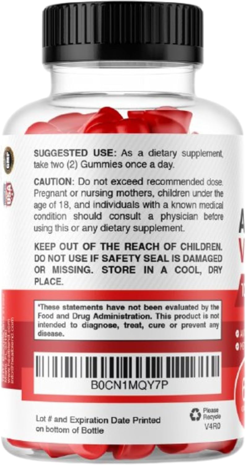 healblend Apple Cider Vinegar Gummies with Vitamin B12 - 120 Count (2 Pack) - görsel 8