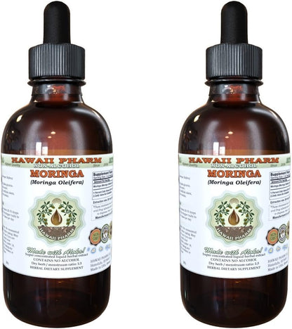 Hawaii Pharm Moringa Alcohol-Free Liquid Extract – Moringa Oleifera Leaf Glycerite, 60 ml