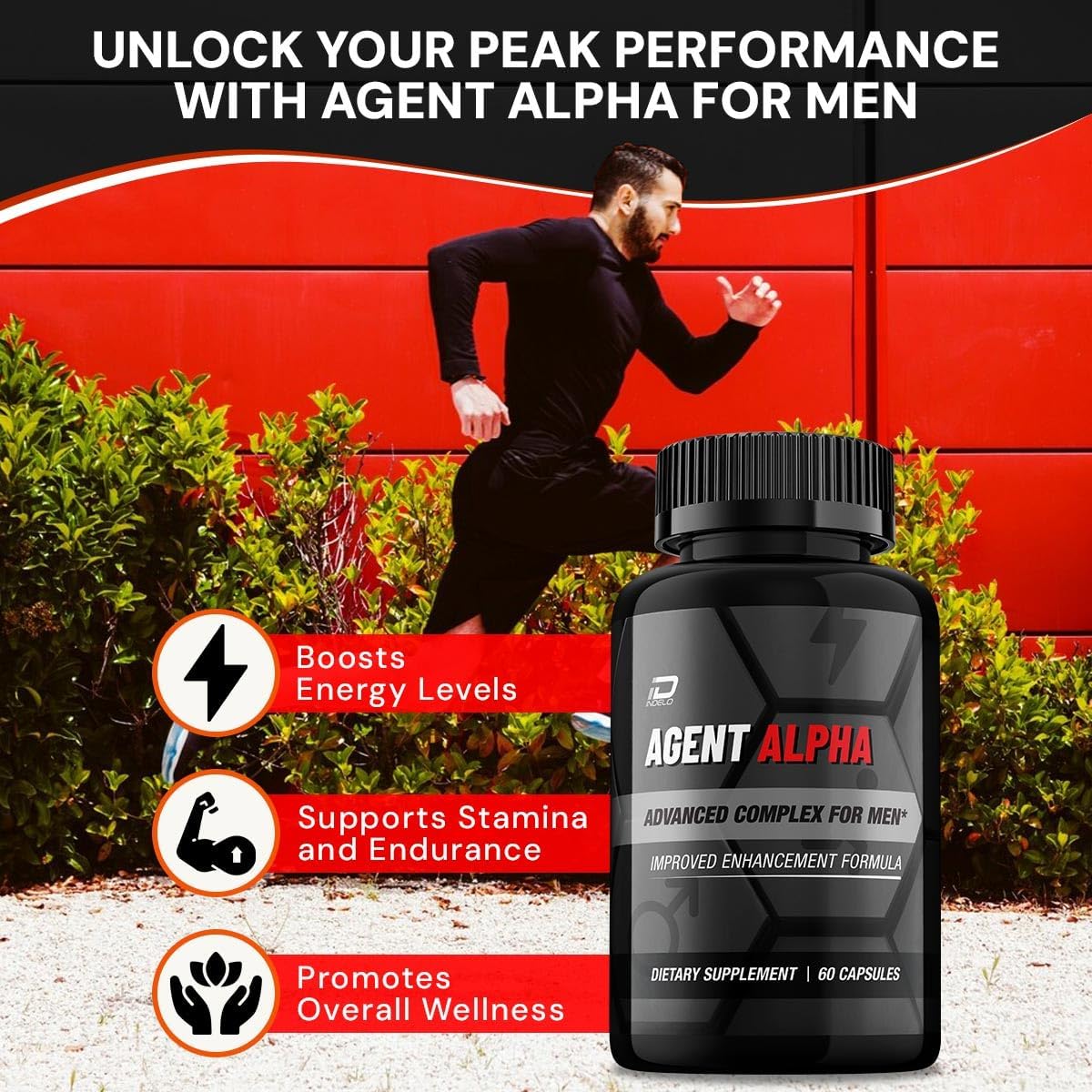 Agent Alpha for Men Capsules – All-Natural Support Formula (2 Pack, 120 Capsules) - görsel 2