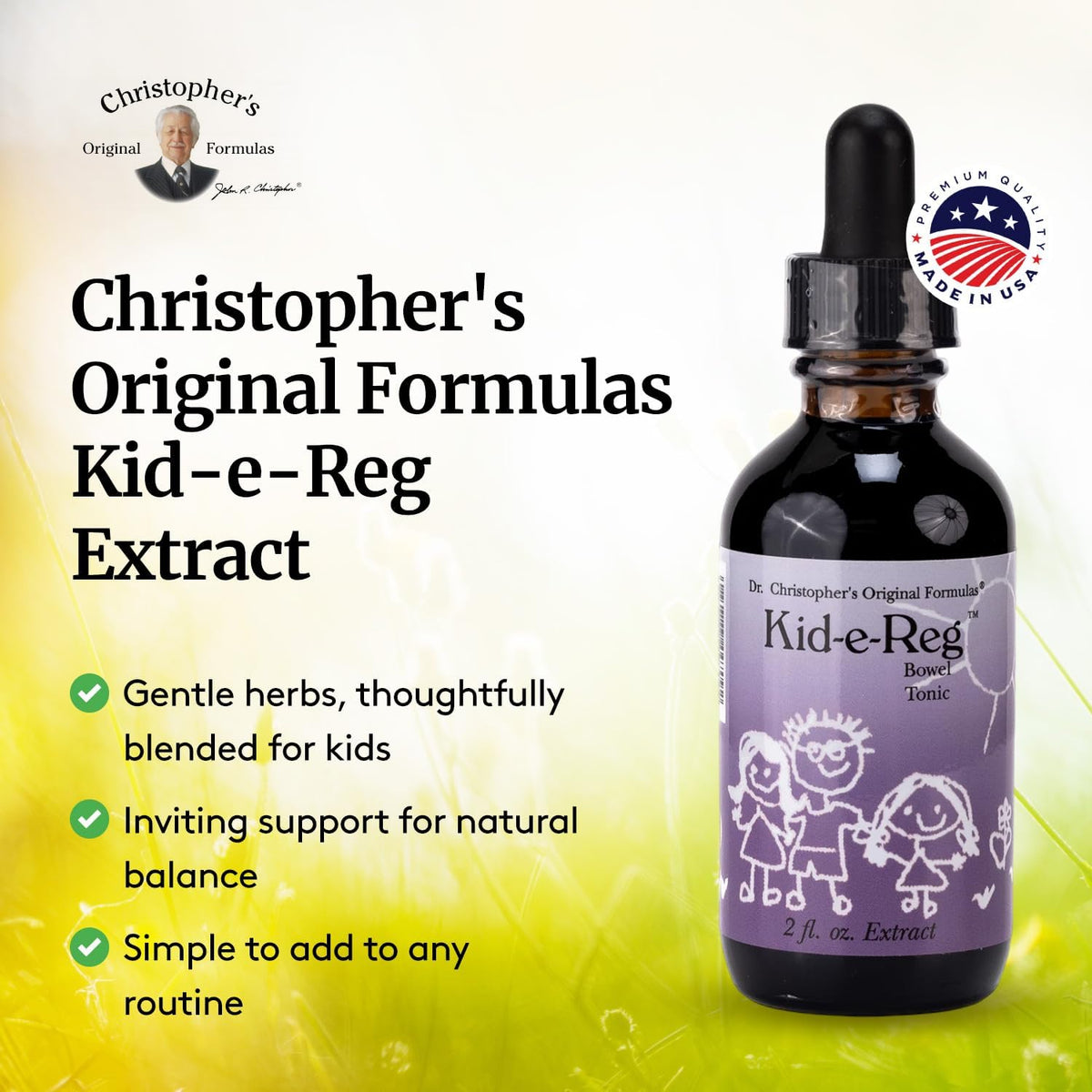 Christopher's Original Formulae Kid-e-Reg Bowel Tonic – Herbal Formula for Children – 60 ml (Pack of 2) - görsel 4