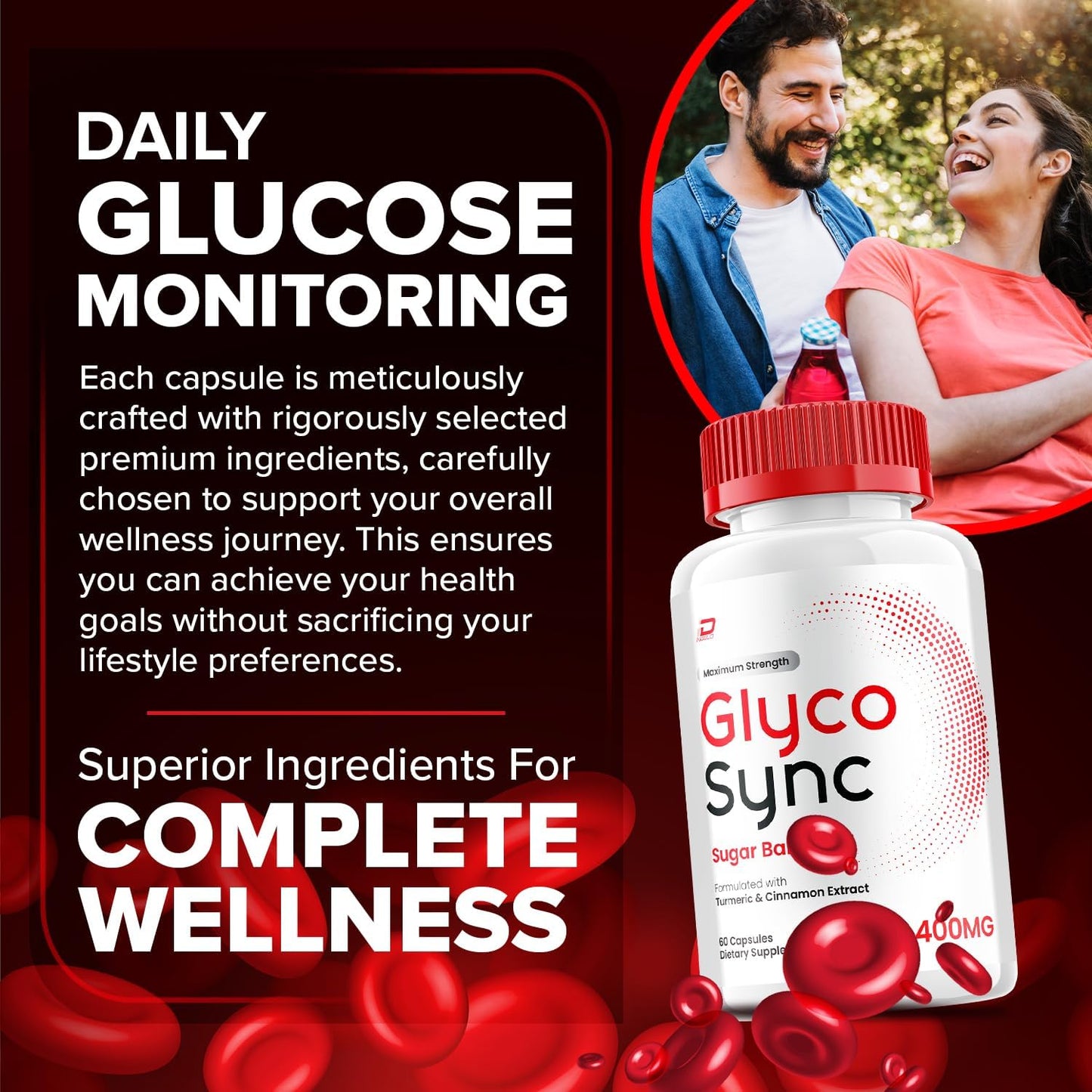 Glyco Sync Capsules – GlycoSync Sugar Optimiser Advanced Supplement, All Natural Formula, 60 Capsules - görsel 2