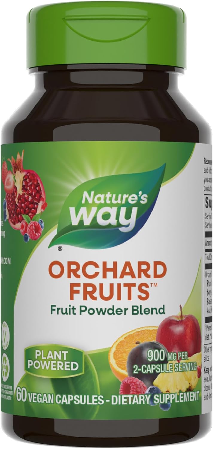 Nature's Way Orchard Fruits, Fruit Powder Blend, Contains 12 Different Fruits, 900mg Per 2-Capsule Serving, 60 Capsules - görsel 1