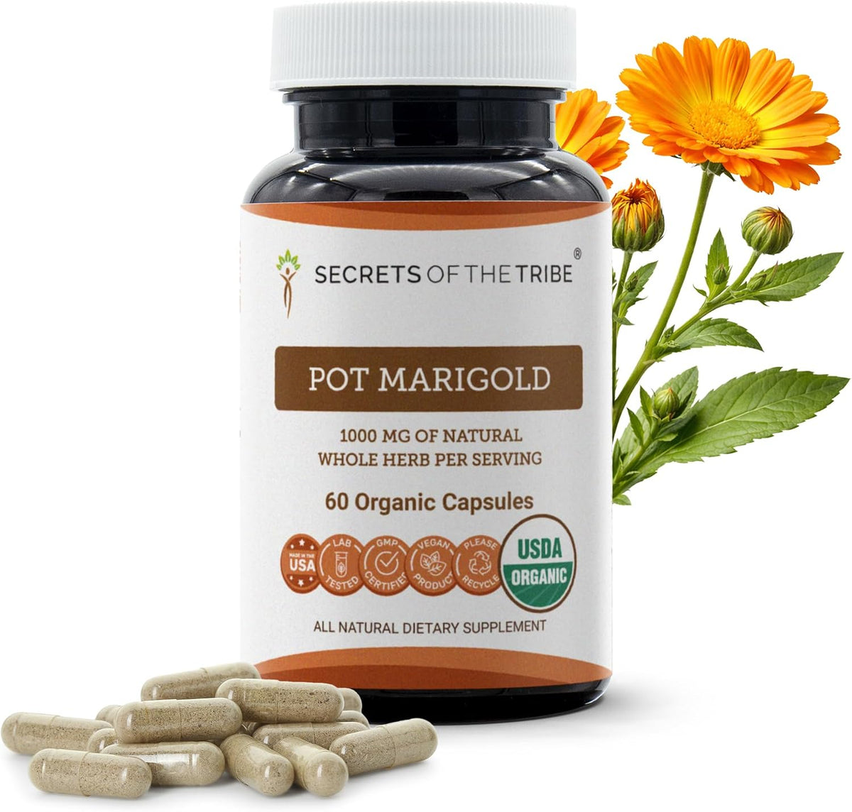 Secrets of the Tribe Pot Marigold Organic 60 Capsules - görsel 1