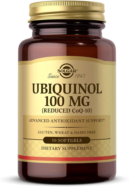 Solgar Ubiquinol 100 mg, 50 Softgels – Reduced Coenzyme Q10 – Advanced Antioxidant Formula