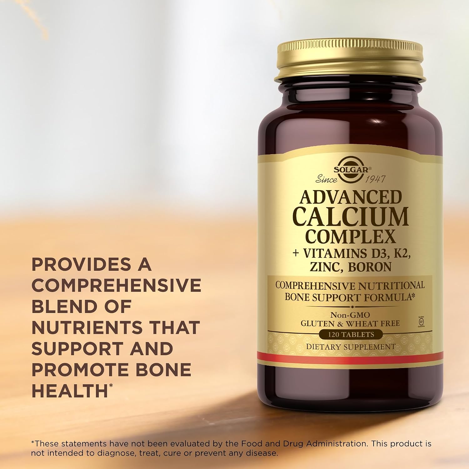 Solgar Advanced Calcium Complex - 120 Tablets (Pack of 3) with Zinc, Boron, Vitamins D3 & K2 - Non-GMO, Gluten-Free, Dairy-Free - görsel 5