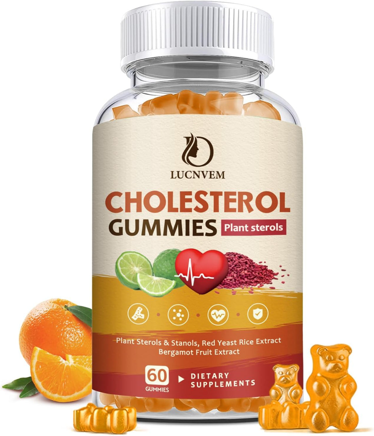 LUCNVEM Cholesterol Gummies with Plant Sterols and Bergamot - görsel 1