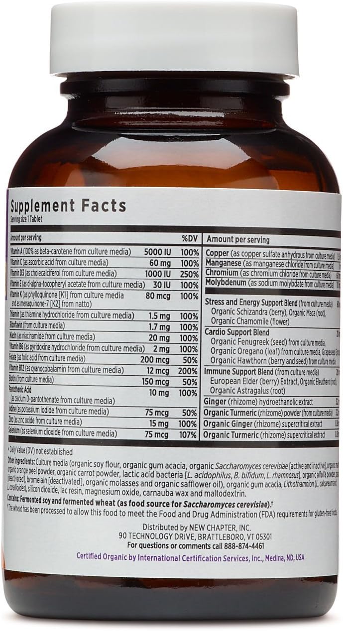 New Chapter Every Man's One Daily - Men's Multivitamin Fermented with Probiotics + Selenium + B Vitamins + Vitamin D3 + Organic Non-GMO Ingredients, 24 Tablets - görsel 2