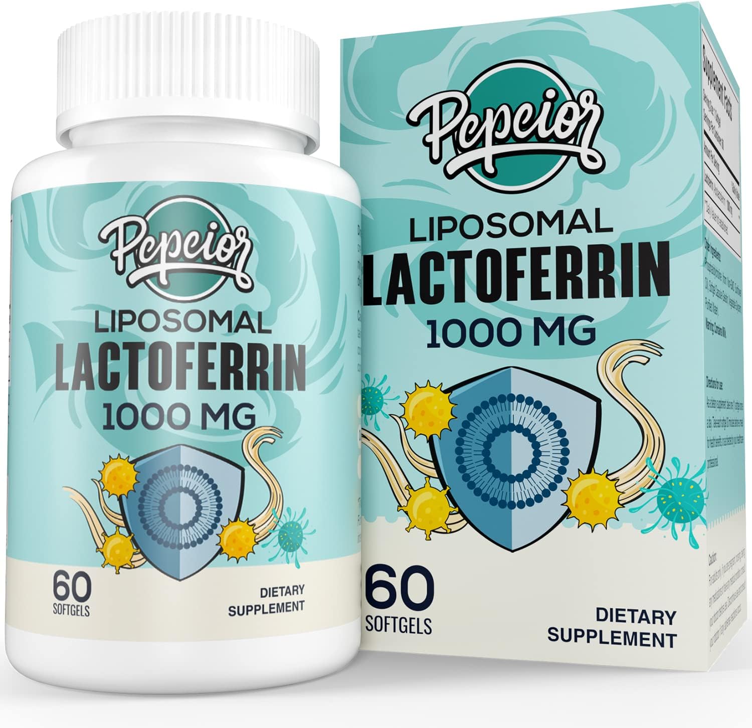 Pepeior Liposomal Lactoferrin 1000 mg – Enhanced Absorption for Iron Metabolism & Immune Support, 60 Softgels (3 Bottles) - görsel 9