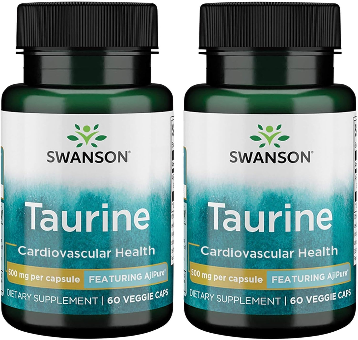 Swanson Ajipure Taurine Pharmaceutical Grade 500 mg 60 Vegetarian Capsules (2 Pack) - görsel 1