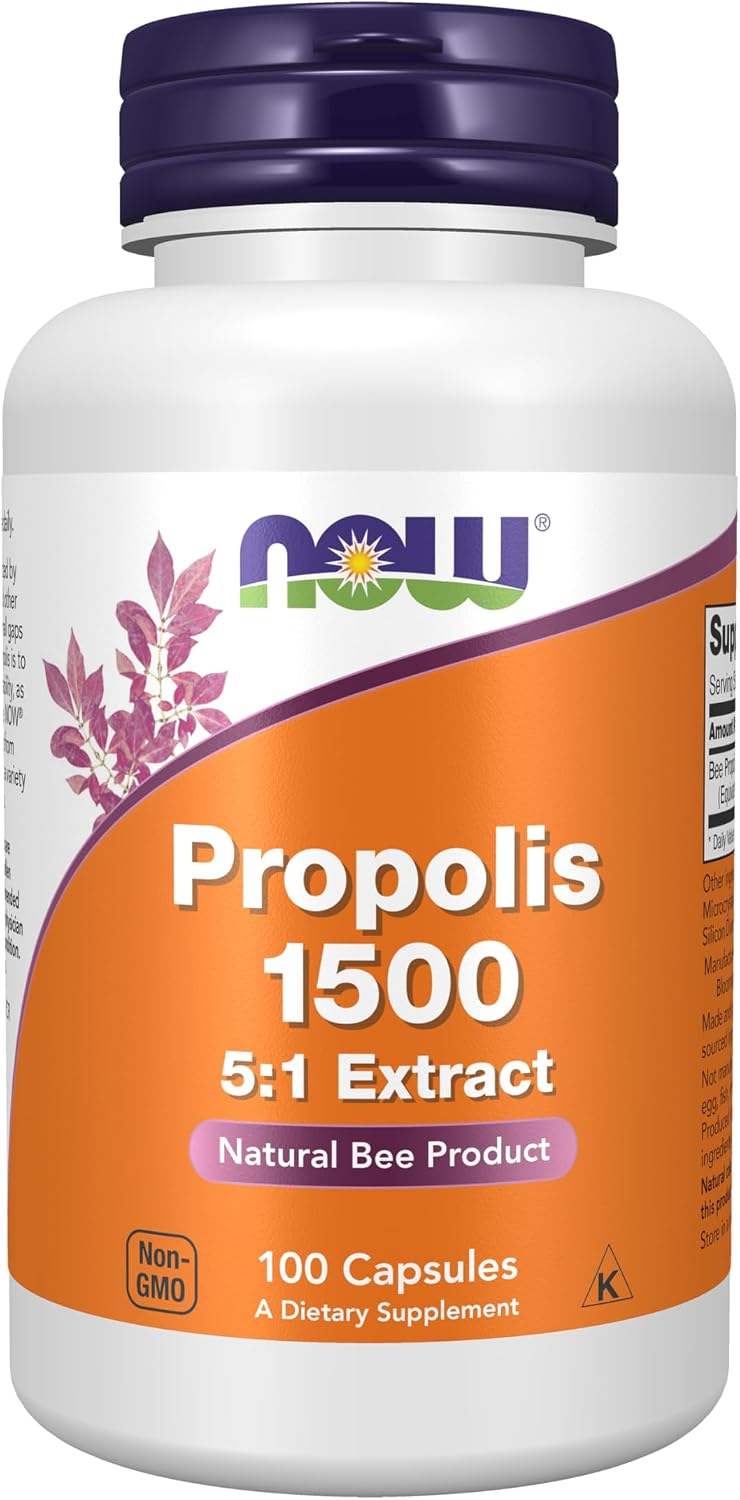 NOW Foods Propolis 1500 mg 100 Capsules (Pack of 3) - görsel 1