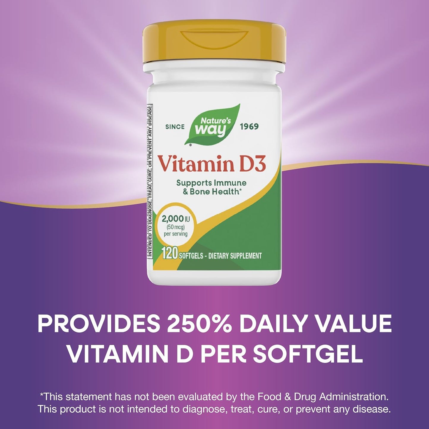 Nature's Way Vitamin D3, 2000 IU (50 mcg), 120 Softgels - görsel 4
