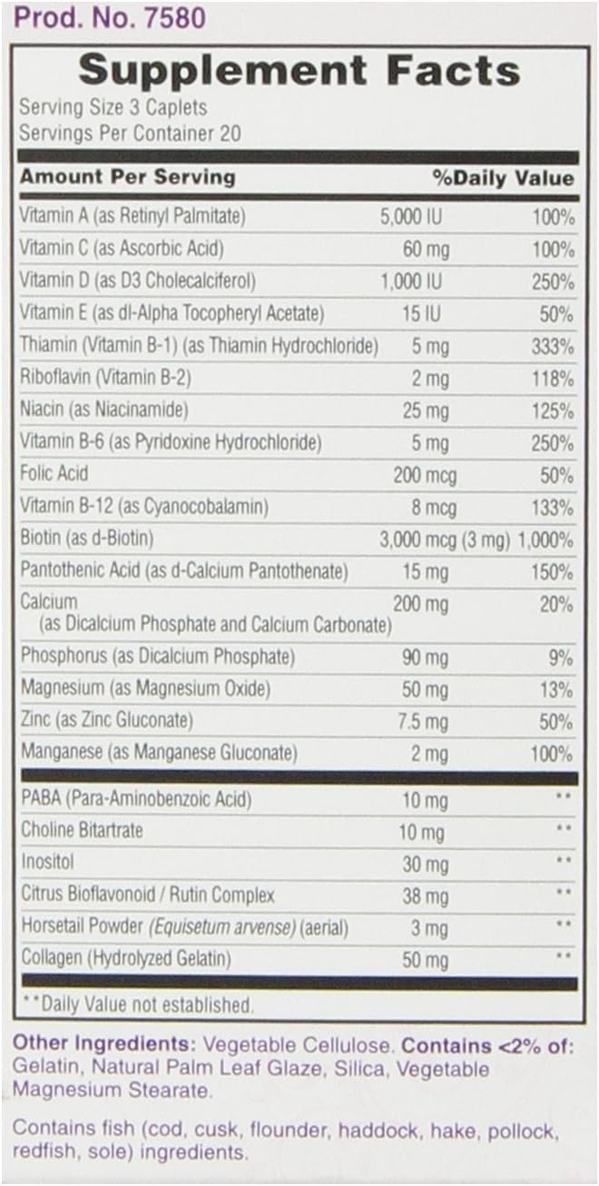 Nature's Bounty Optimal Solutions Hair, Skin & Nails Formula, 120 Coated Tablets (2 x 60 Count) - görsel 2