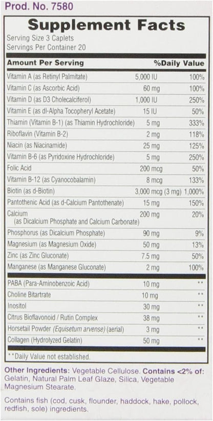 Nature's Bounty Optimal Solutions Hair, Skin & Nails Formula, 120 Coated Tablets (2 x 60 Count)