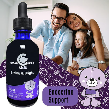 Cedar Bear Brainy & Bright for Kids - Herbal Supplement for Calm and Mental Focus 2 fl oz (60 ml)