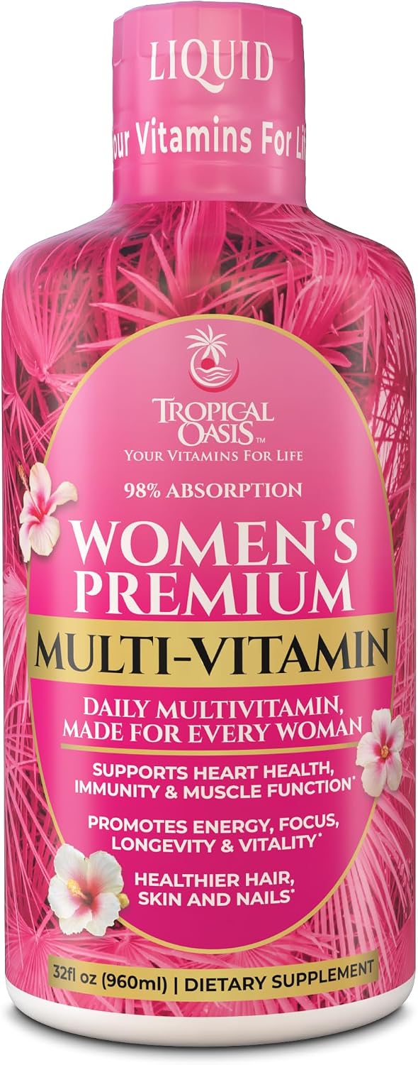 Tropical Oasis Women's Premium Liquid Multivitamin - Sugar Free, Non-GMO, 32 Servings - görsel 1