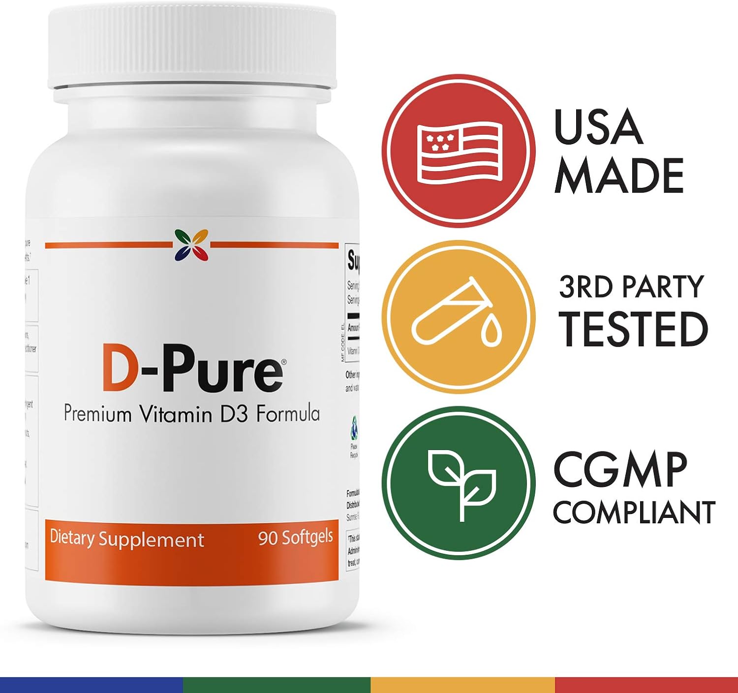 D-Pure Formula Vitamin D3 5000 IU – 125 mcg with Safflower Oil – 90 Soft gel capsule Capsules - görsel 4