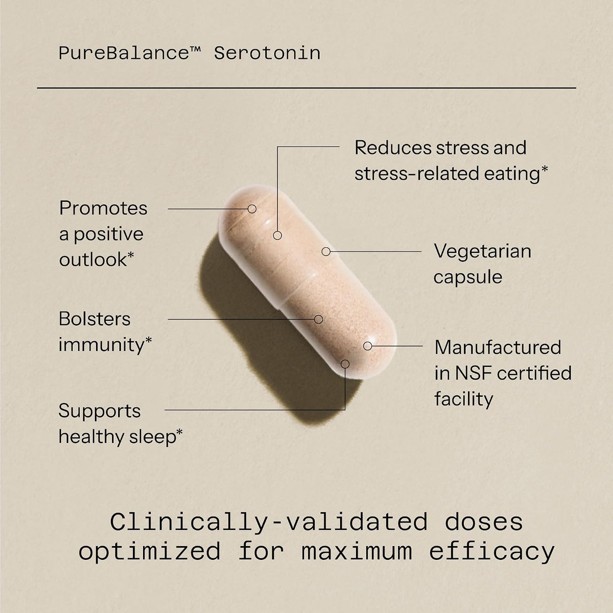 Quality of Life Pure Balance Serotonin Premium - Mood Support Food Supplement with 5-HTP, Venetron, Sensoril, Vitamin D3 & L-Theanine - 60 Capsules - görsel 3
