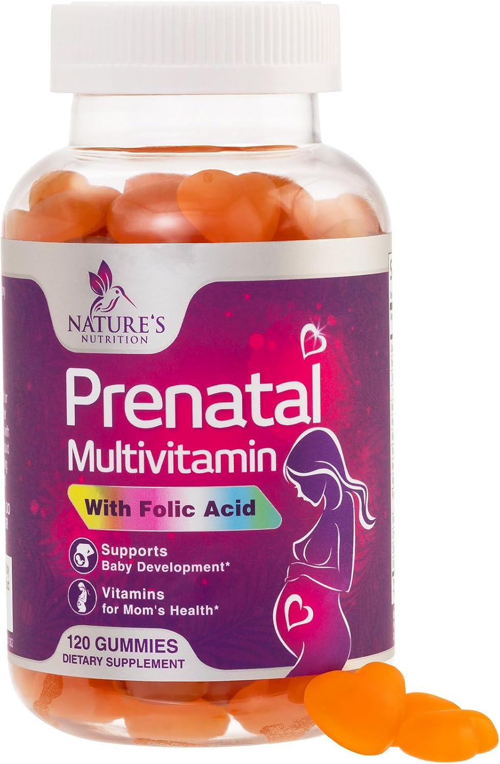 Prenatal Vitamins Gummies with Folic Acid and Choline - Nature's Nutrition, 60 Gummies - görsel 10
