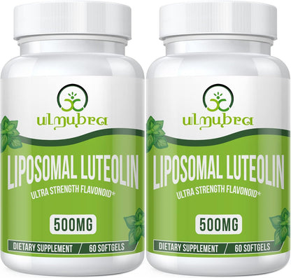 Ulmubra Liposomal Luteolin 500mg, Maximum Absorption, Potent Flavonoid, 60 Softgels, Luteolin Supplement, Non-GM, Gluten-Free