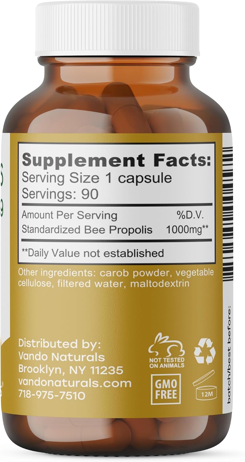 Propolis Standardised, 1000 mg, 90 Capsules - görsel 3