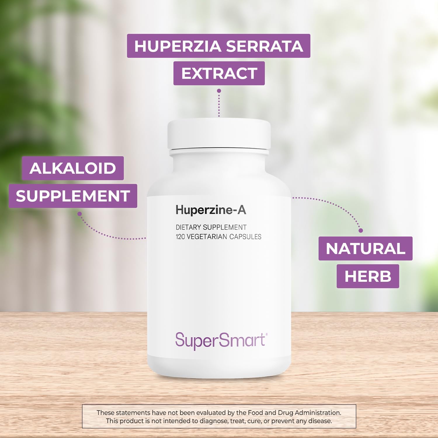 Supersmart - Huperzine-A 100 mcg per Day - Alkaloid Extract Supplement | Non-GMO & Gluten-free - 120 Vegetarian Capsules - görsel 3