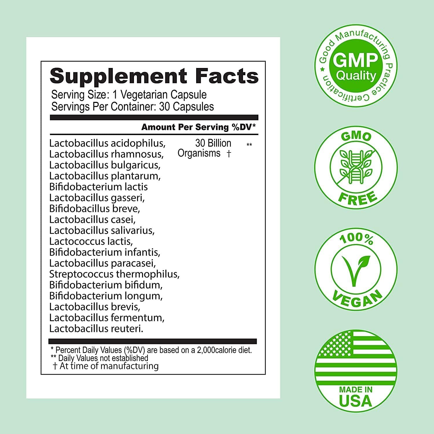 ASULABS® Advanced Probiotic Formula with 18 Clinically Selected Strains for Digestive Comfort – 30 Vegetarian Capsules - görsel 2